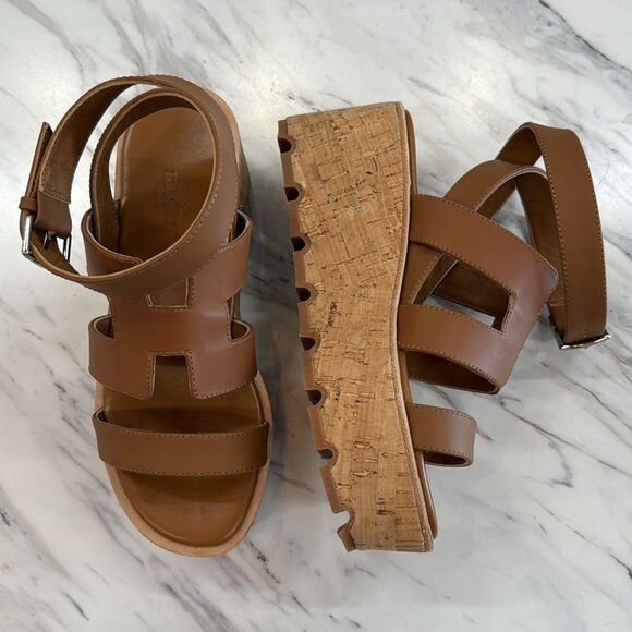 Hermes - Brown Leather Sandals - Picture 3 of 8